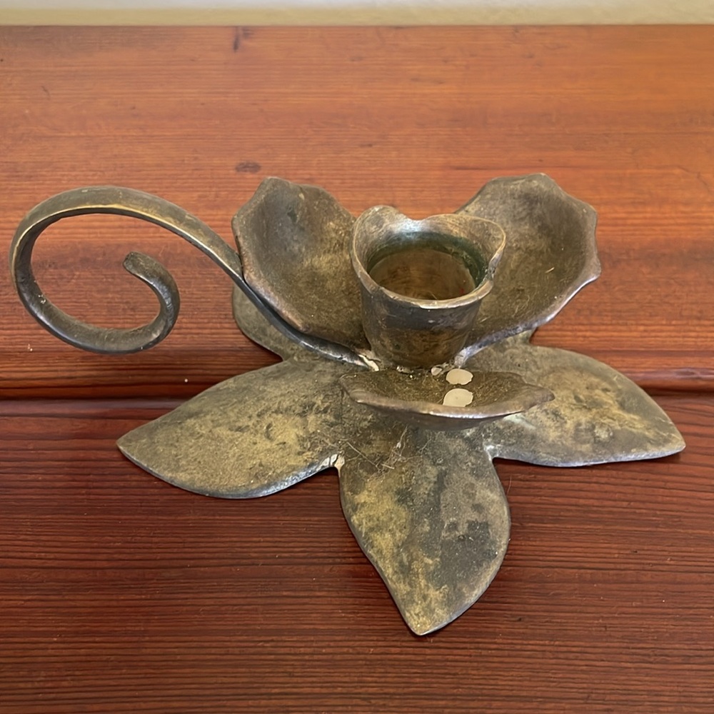 Vintage silver taper candle holder - Picture 4 of 7